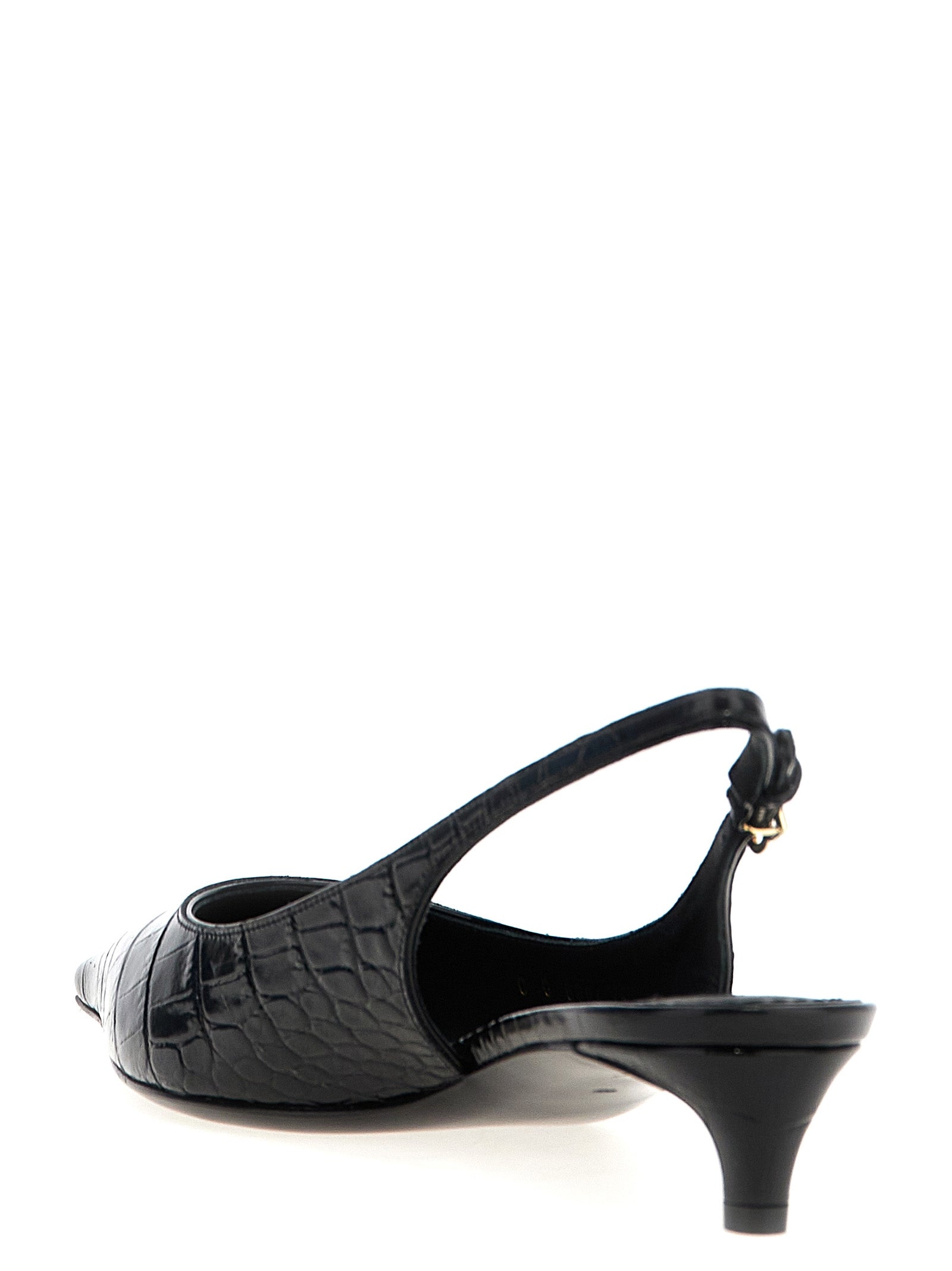Low-Heel Mid-Heel Slingback Pumps Heels by Dolce & Gabbana for women in crocodile calfskin leather black & print features an effortlessly chic silhouette from the Women's Crocodile Calfskin Leather Low-Heel Mid-Heel Slingback Pumps Heels collection, showcasing a low-heel mid-heel and effortlessly chic for a effortlessly chic look.