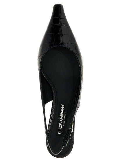 Low-Heel Mid-Heel Slingback Pumps Heels by Dolce & Gabbana for women in crocodile calfskin leather and black & print showcases a effortlessly elegant silhouette as Women's Crocodile Calfskin Leather Low-Heel Mid-Heel Slingback Pumps Heels, featuring a effortlessly elegant low-heel mid-heel and a effortlessly elegant for an elegant look.