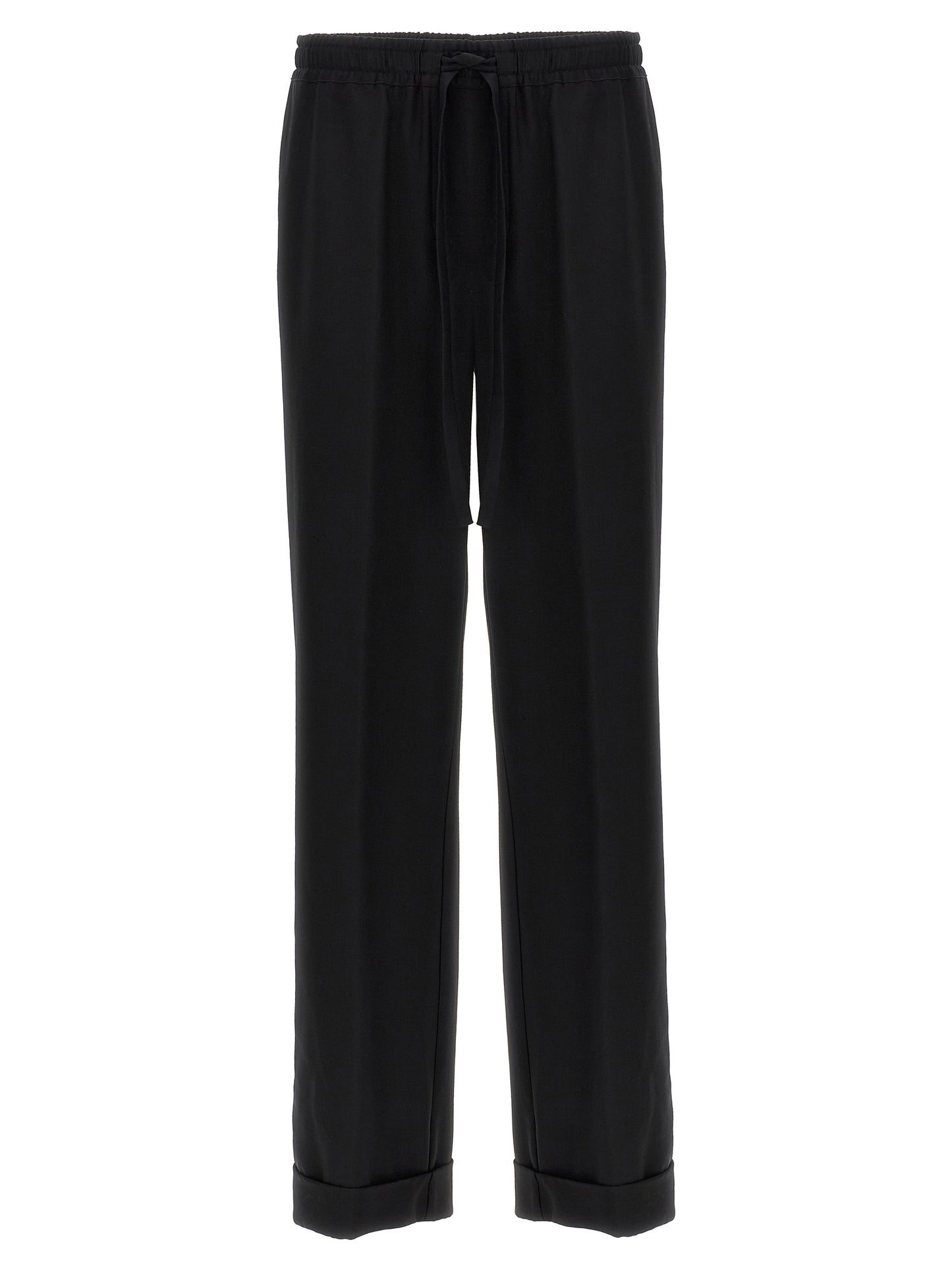 Casual Pants by Dolce & Gabbana for men in virgin wool black features an refined tailoring silhouette, showcasing a premium with a and long cut for a refined tailoring look.