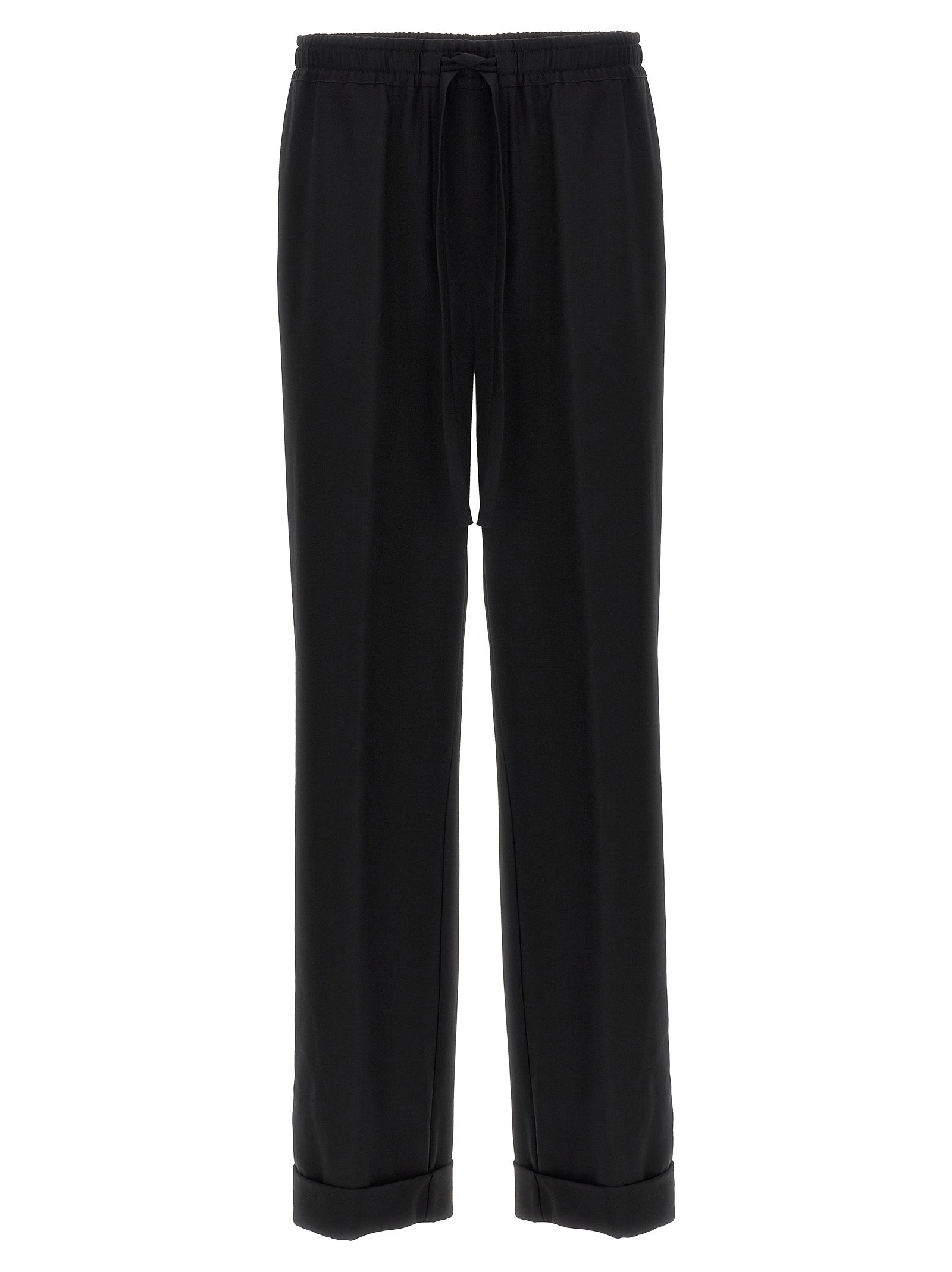 Casual Pants by Dolce & Gabbana for men in virgin wool black features an refined tailoring silhouette, showcasing a premium with a and long cut for a refined tailoring look.