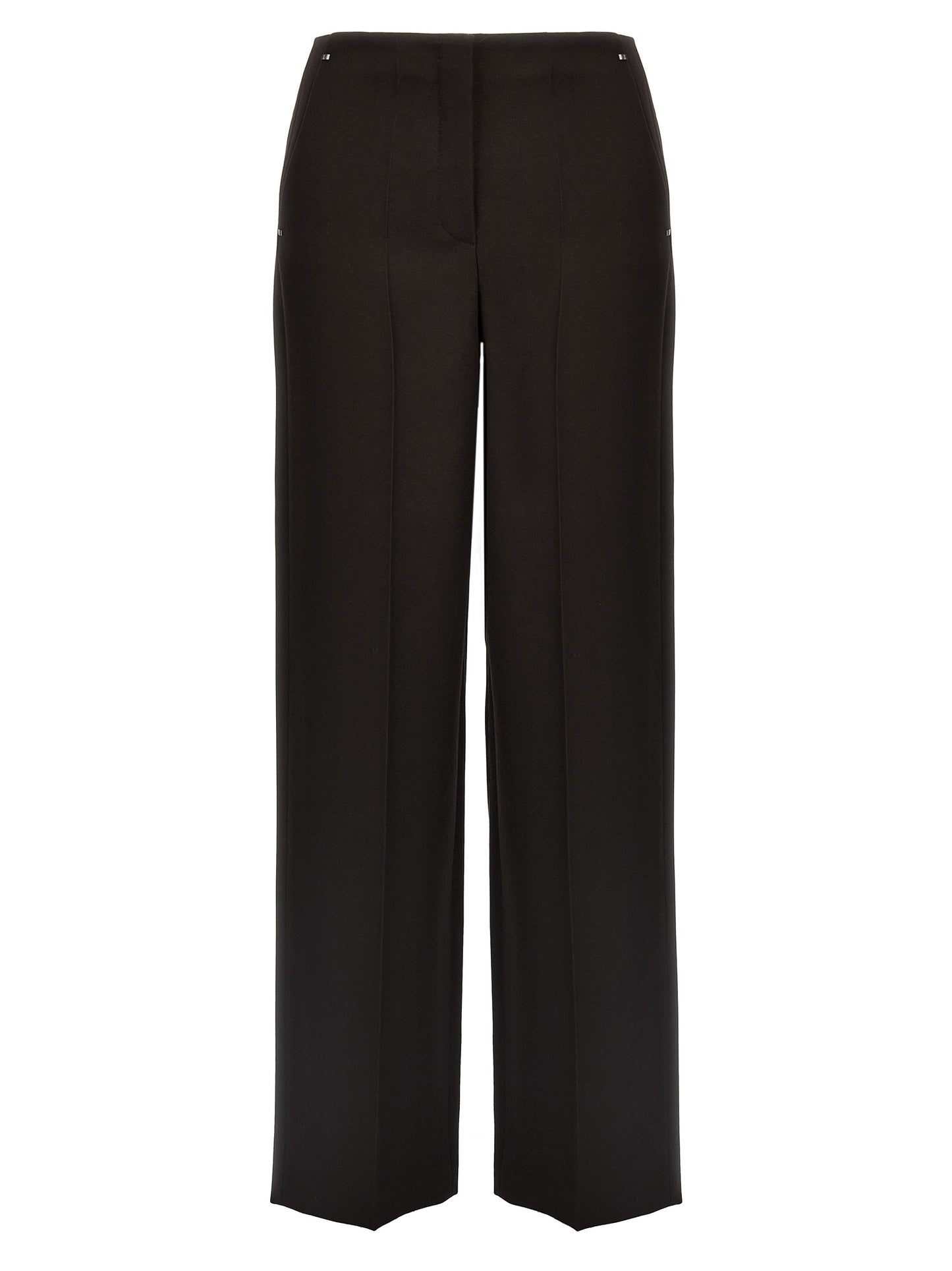 Trousers by Fendi for women in virgin wool purple features an on trend silhouette, showcasing a sophisticated with a long and for an on trend finish.