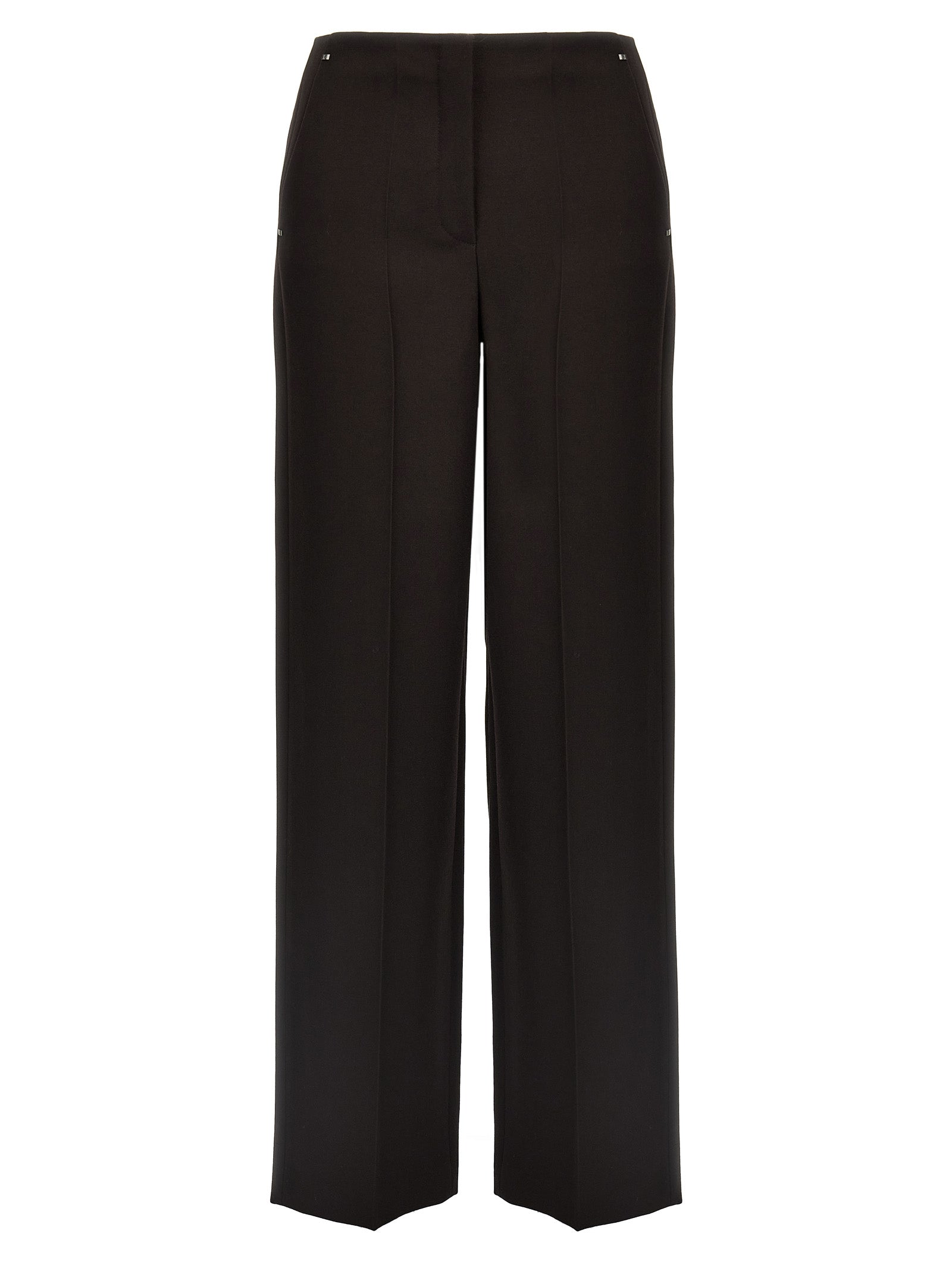 Trousers by Fendi for women in virgin wool purple features an on trend silhouette, showcasing a sophisticated with a long and for an on trend finish.
