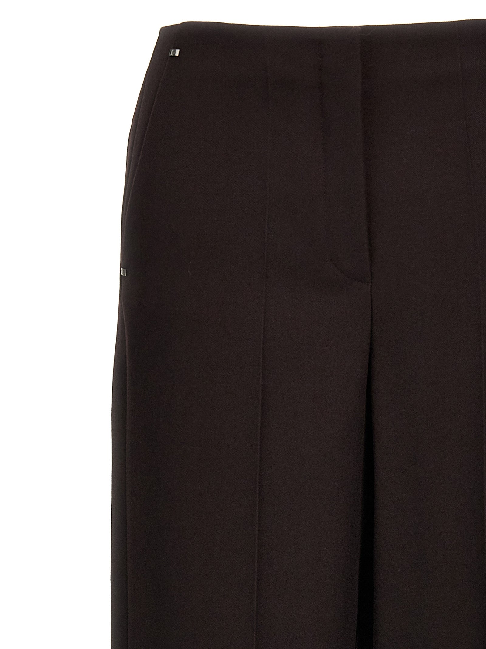 Trousers by Fendi for women in virgin wool purple presents a smart silhouette, meticulously detailed with a smart , a smart long, and a smart .
