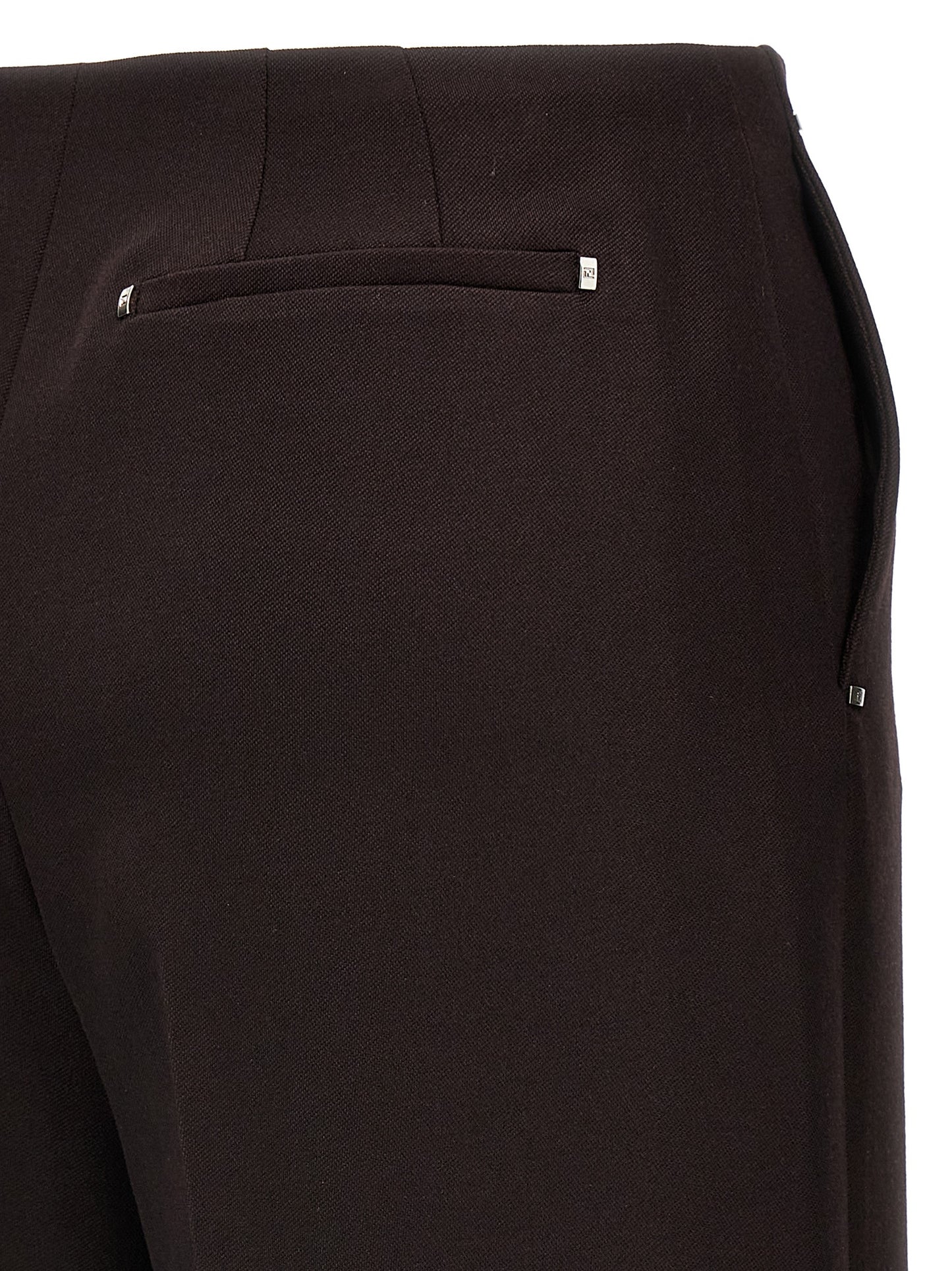 Trousers by Fendi for women in virgin wool purple features a artisanal silhouette, showcasing a sophisticated with a long and for a artisanal finish.