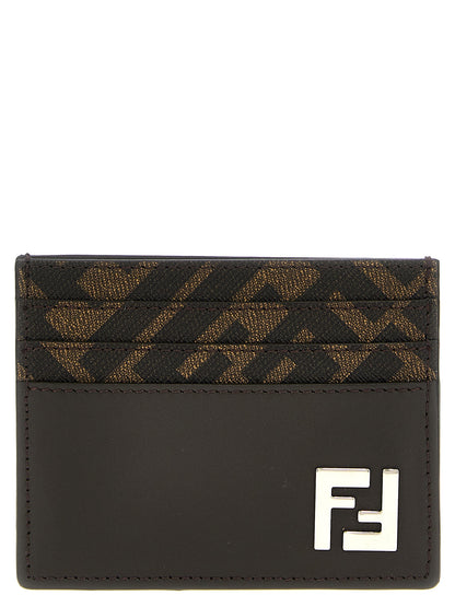 Cardholder Card Case by Fendi for men in bos taurus calf leather brown, patterned & print features a sleek silhouette, showcasing the sleek design of the Bos Taurus Calf Leather Cardholder Card Case with functional card-organization for a premium look.
