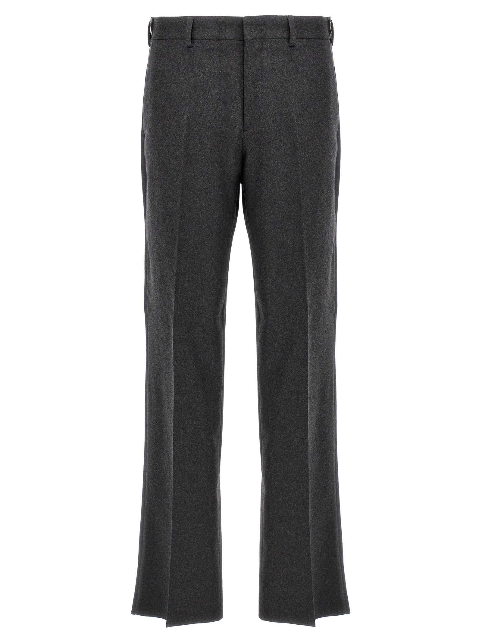 Casual Pants by Fendi for men in cashmere gray features a polished silhouette with a polished straight-leg, reaching a polished long and finished with a polished .
