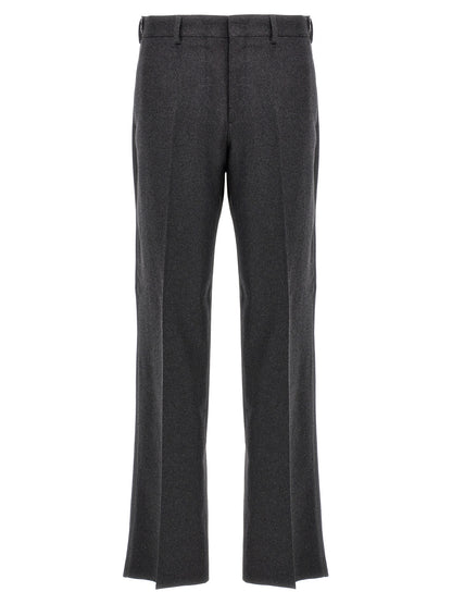 Casual Pants by Fendi for men in cashmere gray features a polished silhouette with a polished straight-leg, reaching a polished long and finished with a polished .