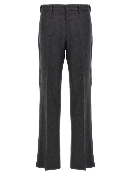 Casual Pants by Fendi for men in cashmere gray features a polished silhouette with a polished straight-leg, reaching a polished long and finished with a polished .