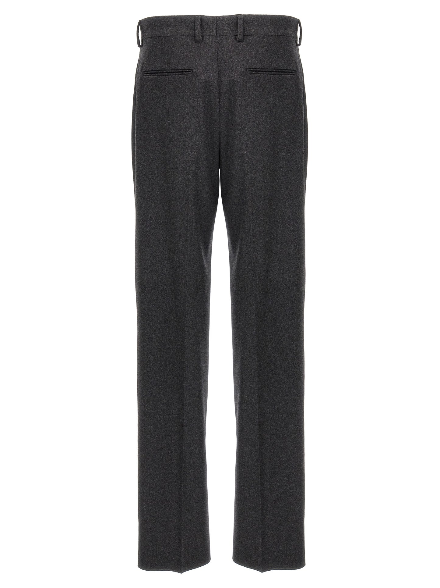 Casual Pants by Fendi for men in cashmere gray features an refined tailoring silhouette, showcasing a premium straight-leg with a and long cut for a refined tailoring look.