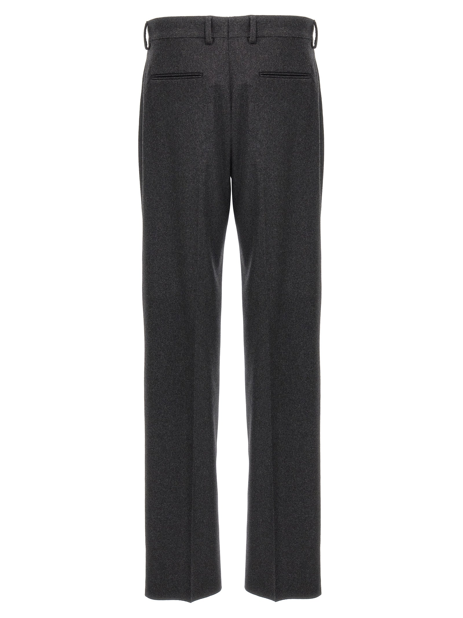 Casual Pants by Fendi for men in cashmere gray features an refined tailoring silhouette, showcasing a premium straight-leg with a and long cut for a refined tailoring look.