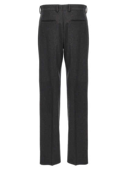 Casual Pants by Fendi for men in cashmere gray features an refined tailoring silhouette, showcasing a premium straight-leg with a and long cut for a refined tailoring look.
