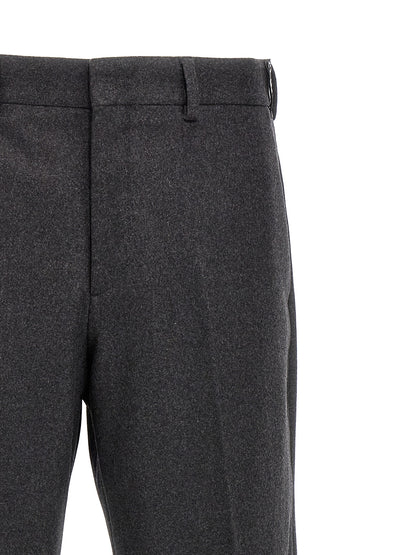 Casual Pants by Fendi for men in cashmere gray presents a refined pantology silhouette, artfully defined by a refined pantology straight-leg, long, and a sophisticated .