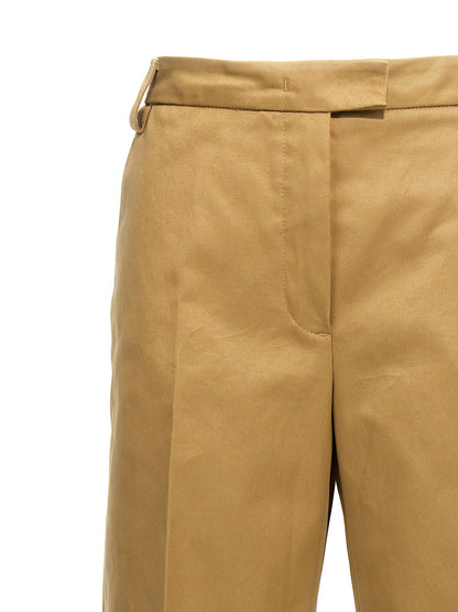 Casual Pants by THELATEST for women in cotton canvas beige features a refined silhouette with a refined wide, defined by a and a refined long for a refined finish.