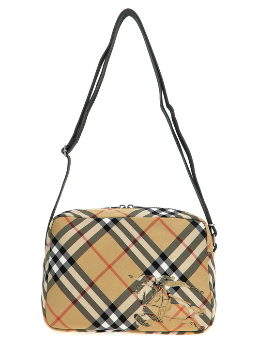 Crossbody Messenger Bag by Burberry for men in polyester & polyurethane beige & print features a distinguished Polyester & Polyurethane Crossbody Messenger Bag design with a secure zipper, ample , and versatile crossbody-strap, shoulder-strap & adjustable-strap for a distinguished look.
