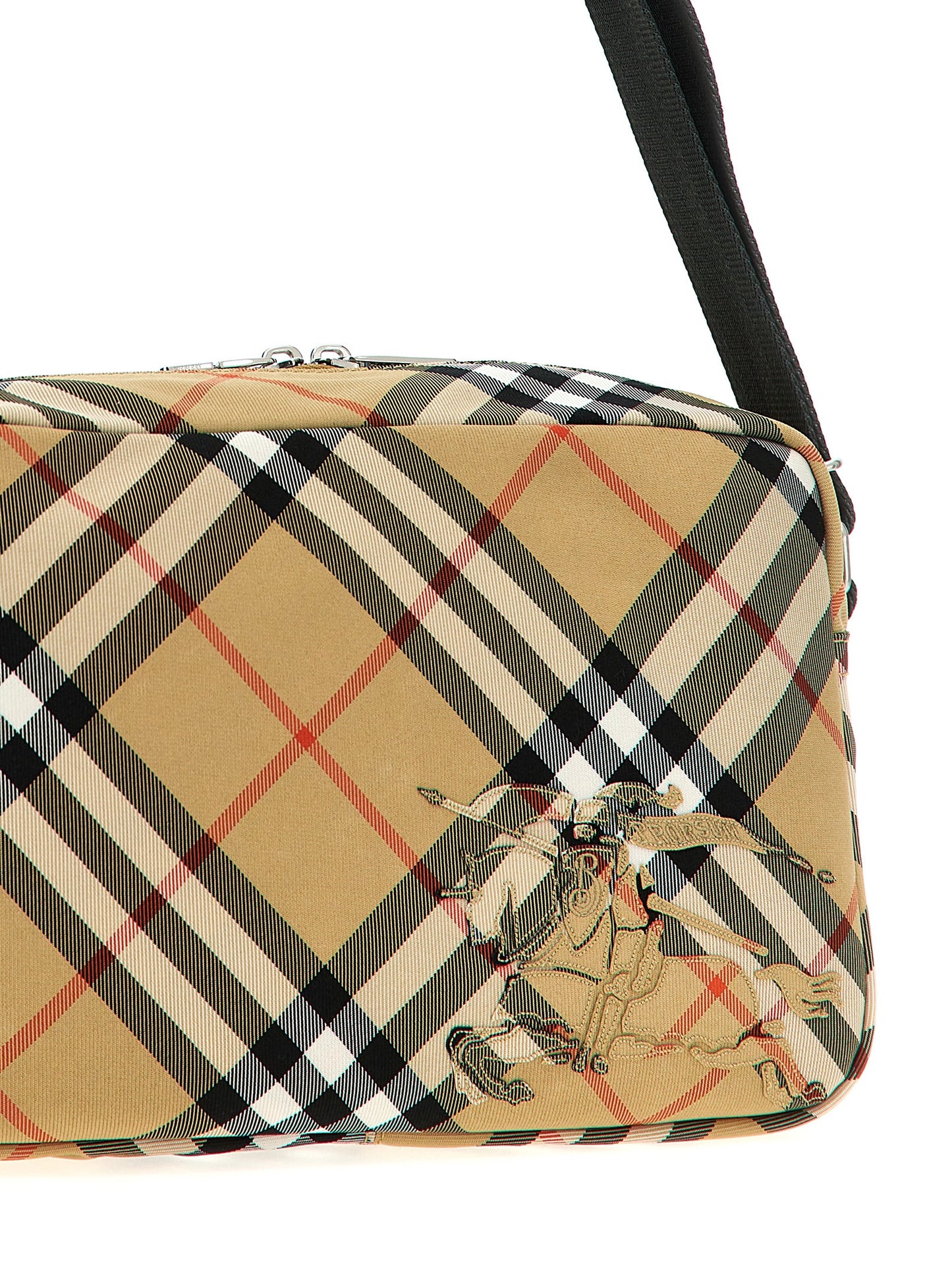 Crossbody Messenger Bag by Burberry for men in polyester & polyurethane beige & print features a artisanal Polyester & Polyurethane Crossbody Messenger Bag design with a secure zipper, ample , and versatile crossbody-strap, shoulder-strap & adjustable-strap for a artisanal finish.