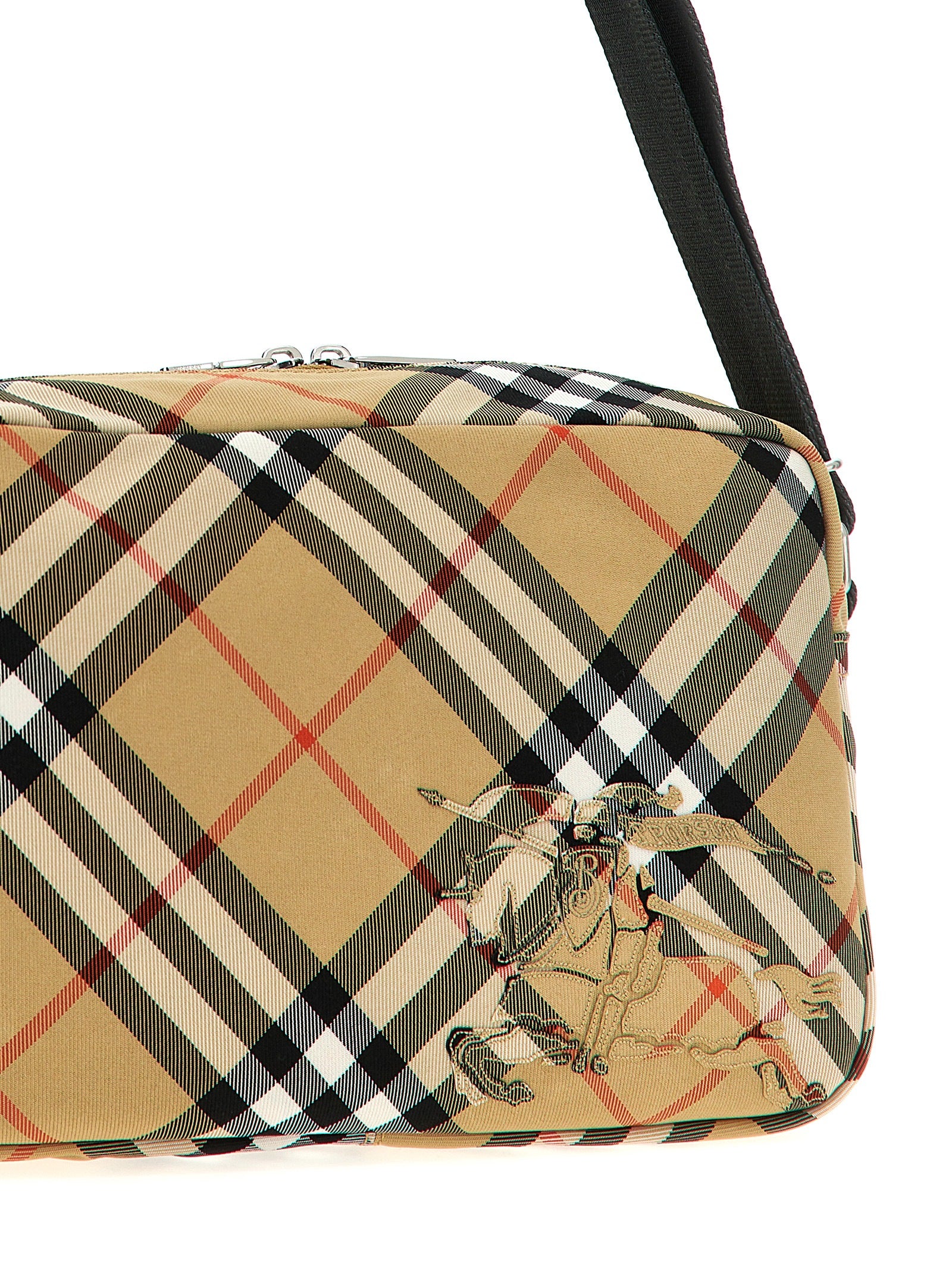 Crossbody Messenger Bag by Burberry for men in polyester & polyurethane beige & print features a artisanal Polyester & Polyurethane Crossbody Messenger Bag design with a secure zipper, ample , and versatile crossbody-strap, shoulder-strap & adjustable-strap for a artisanal finish.