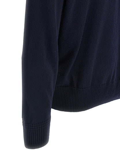 Cardigan by Hugo Boss for men in wool blue features an impeccable silhouette, showcasing a sophisticated and detail for a truly impeccable finish.