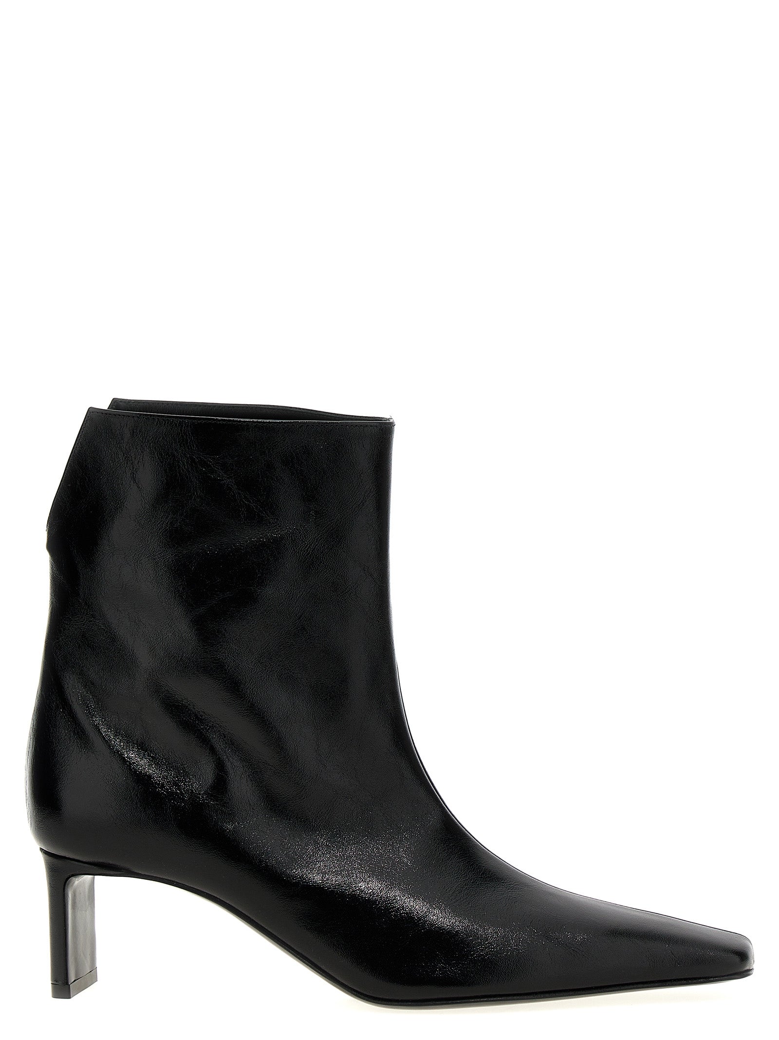 Ankle Boots by Khaite for women in calfskin leather black showcases a ergonomic silhouette from the Women's Calfskin Leather Ankle Boots collection, featuring a ergonomic and a ergonomic square toe style.