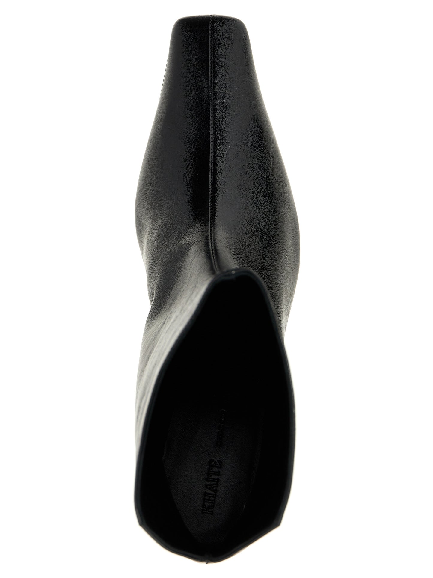 Ankle Boots by Khaite for women in calfskin leather black features an high-performance silhouette, showcasing the sophisticated design of the Women's Calfskin Leather Ankle Boots with a and a refined square toe style.
