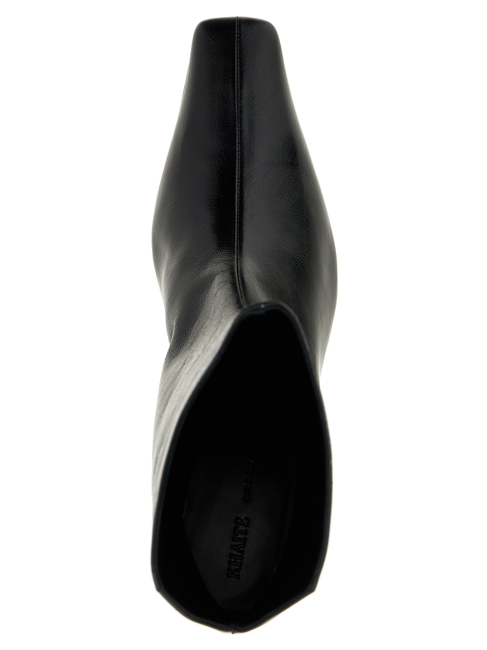 Ankle Boots by Khaite for women in calfskin leather black features an high-performance silhouette, showcasing the sophisticated design of the Women's Calfskin Leather Ankle Boots with a and a refined square toe style.