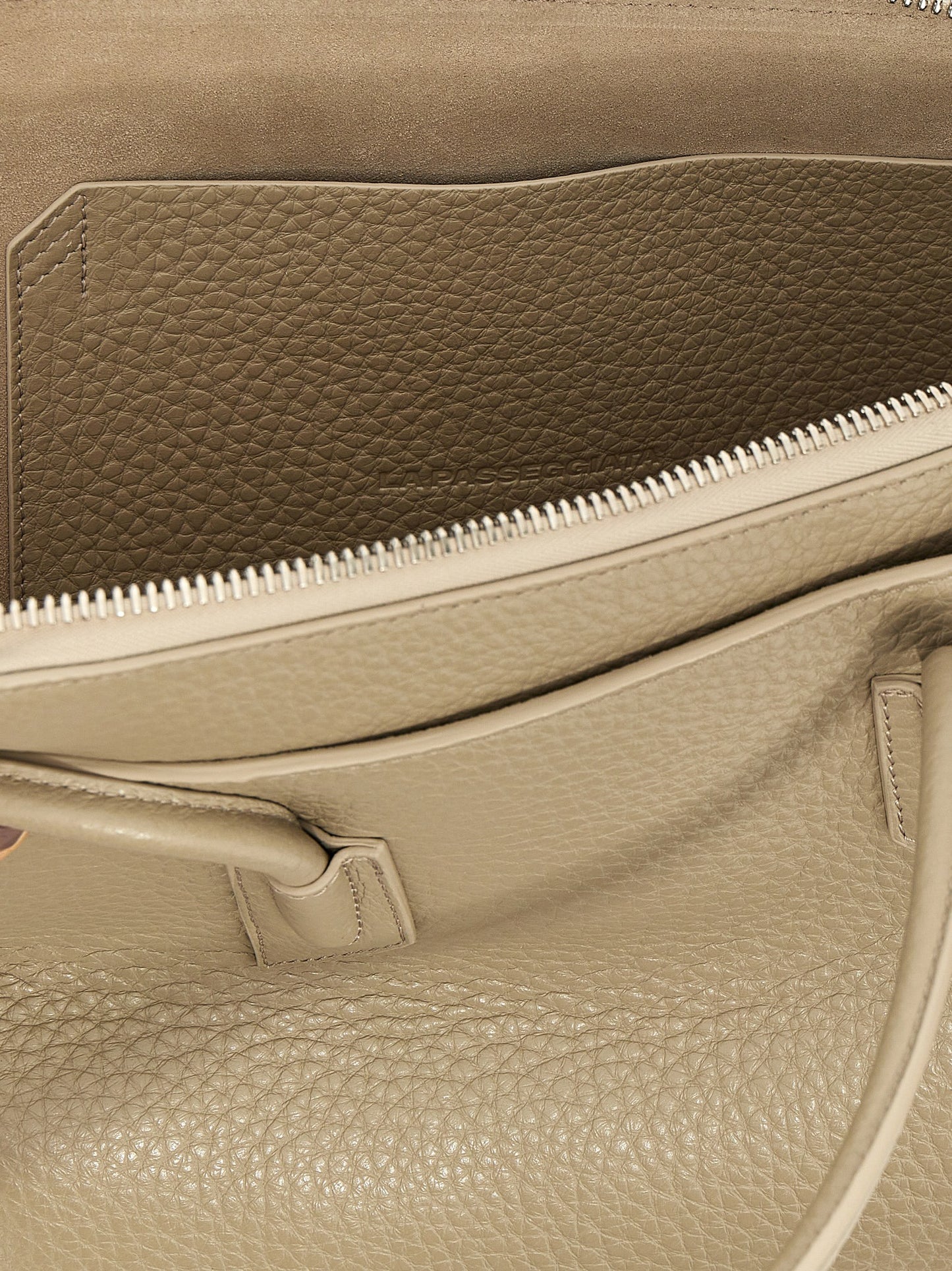 Medium Shoulder Bag by The Attico for women in calfskin leather beige & signature features a distinguished silhouette, showcasing a secure zipper and distinguished external-pockets with versatile shoulder-strap & handle for a distinguished finish.