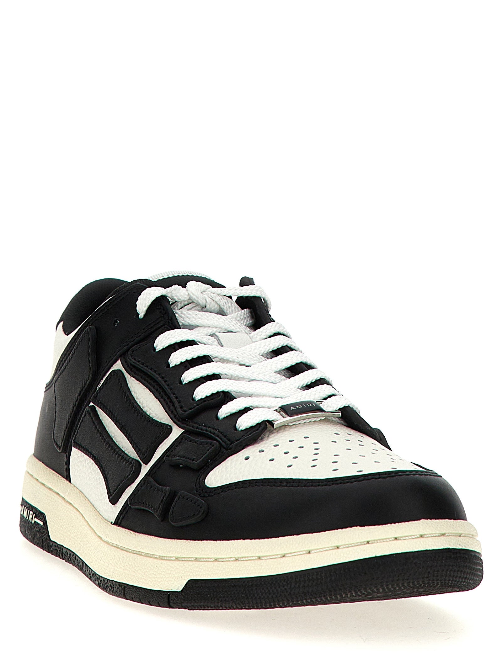 Sneakers by Amiri for men in bos taurus cowhide leather bicolour, black & white features an versatile design from the Men's Low Top Bos Taurus Cowhide Leather Sneakers collection, highlighting a versatile low-top style for a premium, high-fashion look.