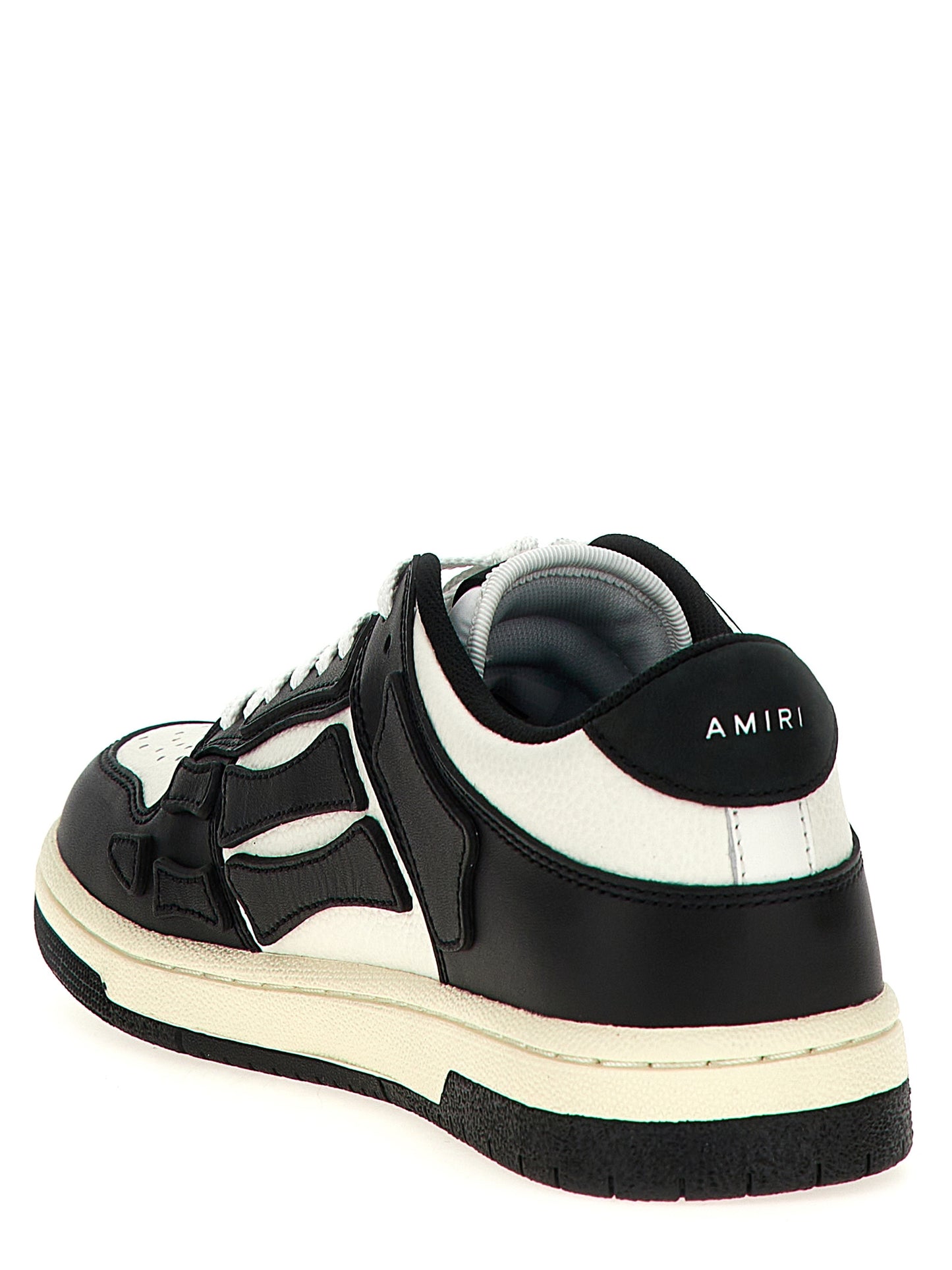 Sneakers by Amiri for men in bos taurus cowhide leather bicolour, black & white features an fashionable silhouette, showcasing the premium Men's Low Top Bos Taurus Cowhide Leather Sneakers in a fashionable low-top style that offers a fashionable finish for refined style.