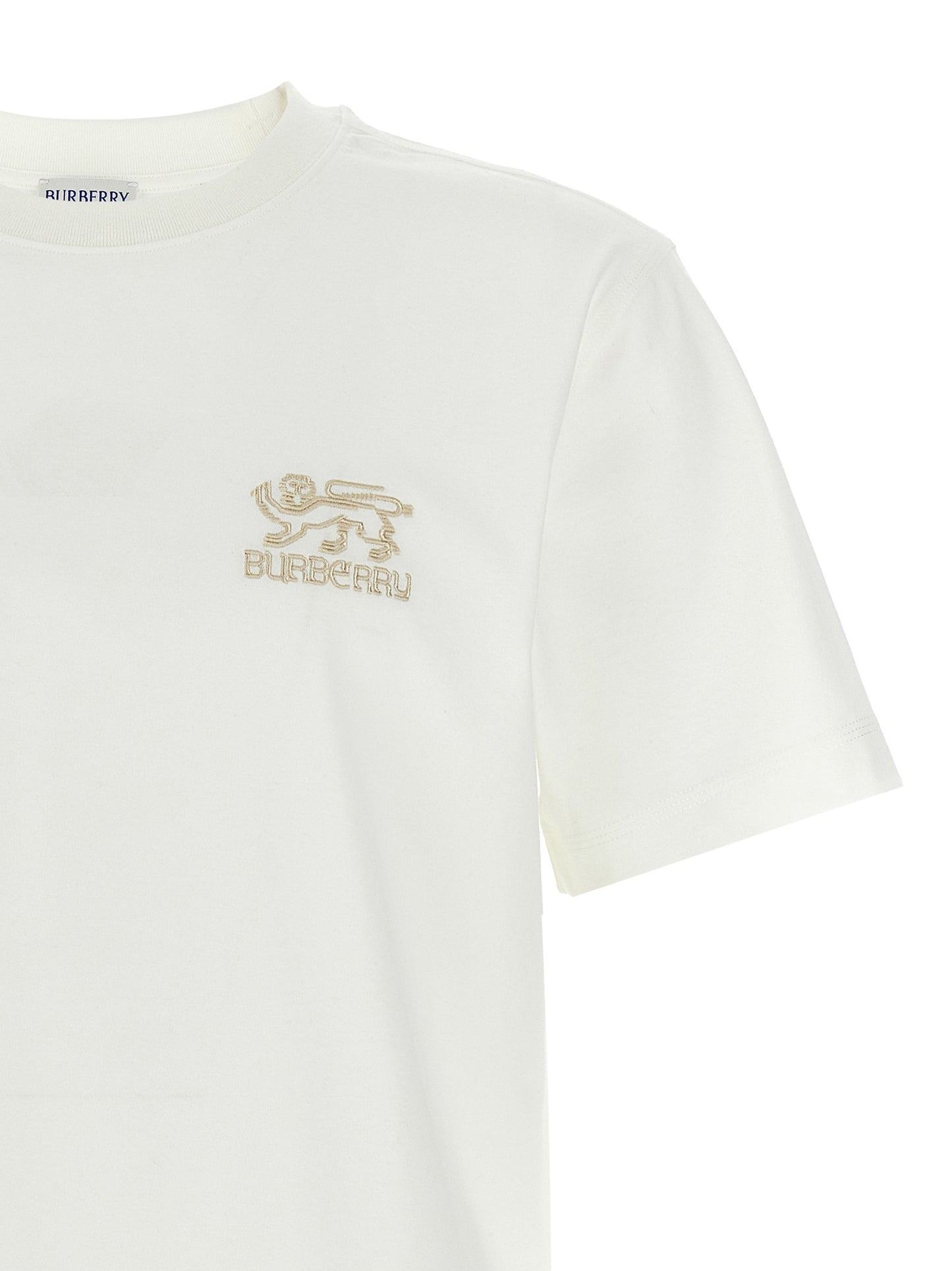 T-Shirt by Burberry for men in organic cotton white features an edgy silhouette, meticulously detailed with a sophisticated and crew neckline for a truly edgy finish.