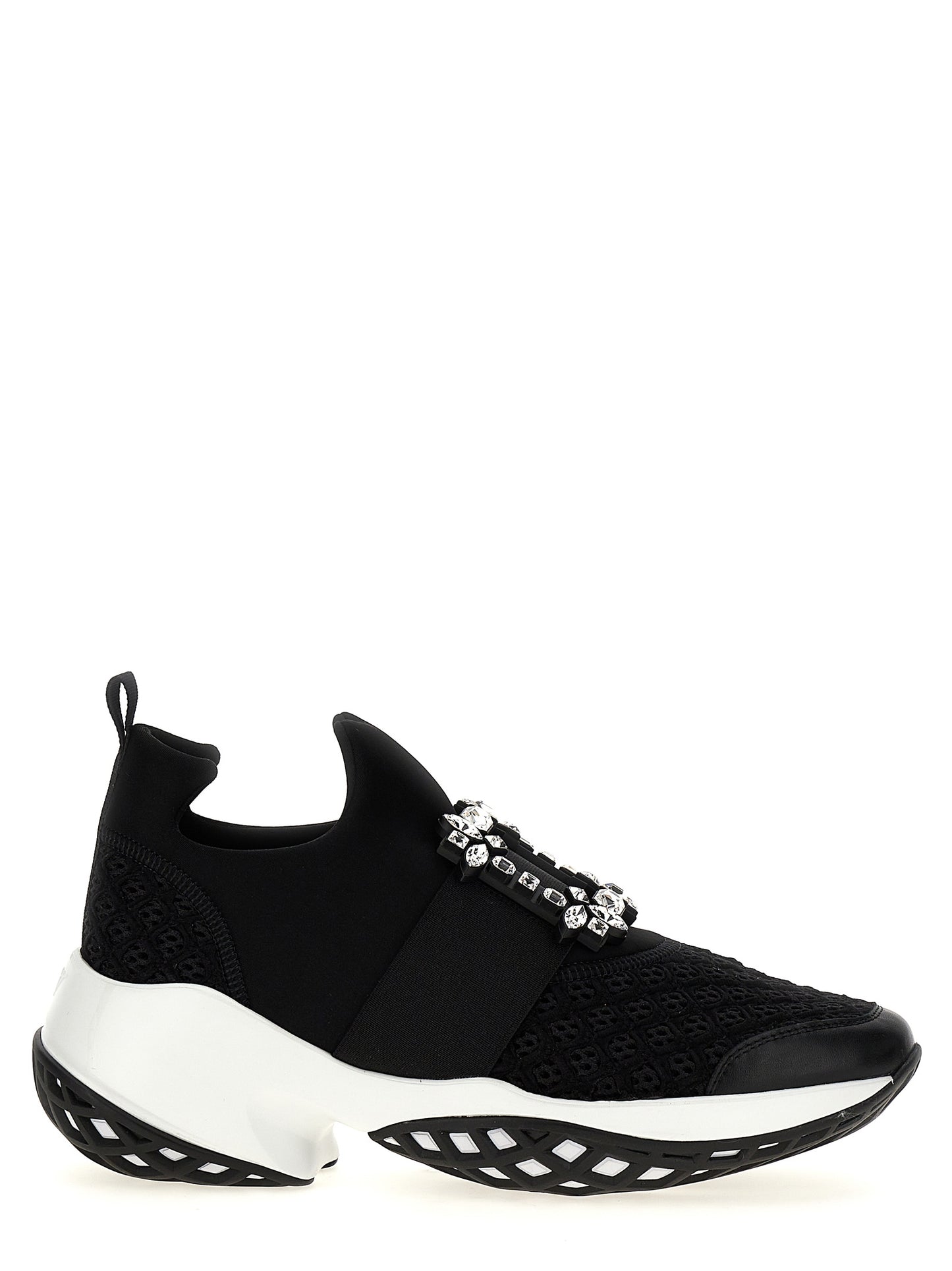 Athletic Sneakers Roger Vivier women polyester leather black & signature featuring a avant-garde Viv Women's Athletic Polyester Leather Sneakers design with a avant-garde athletic style for a refined finish.