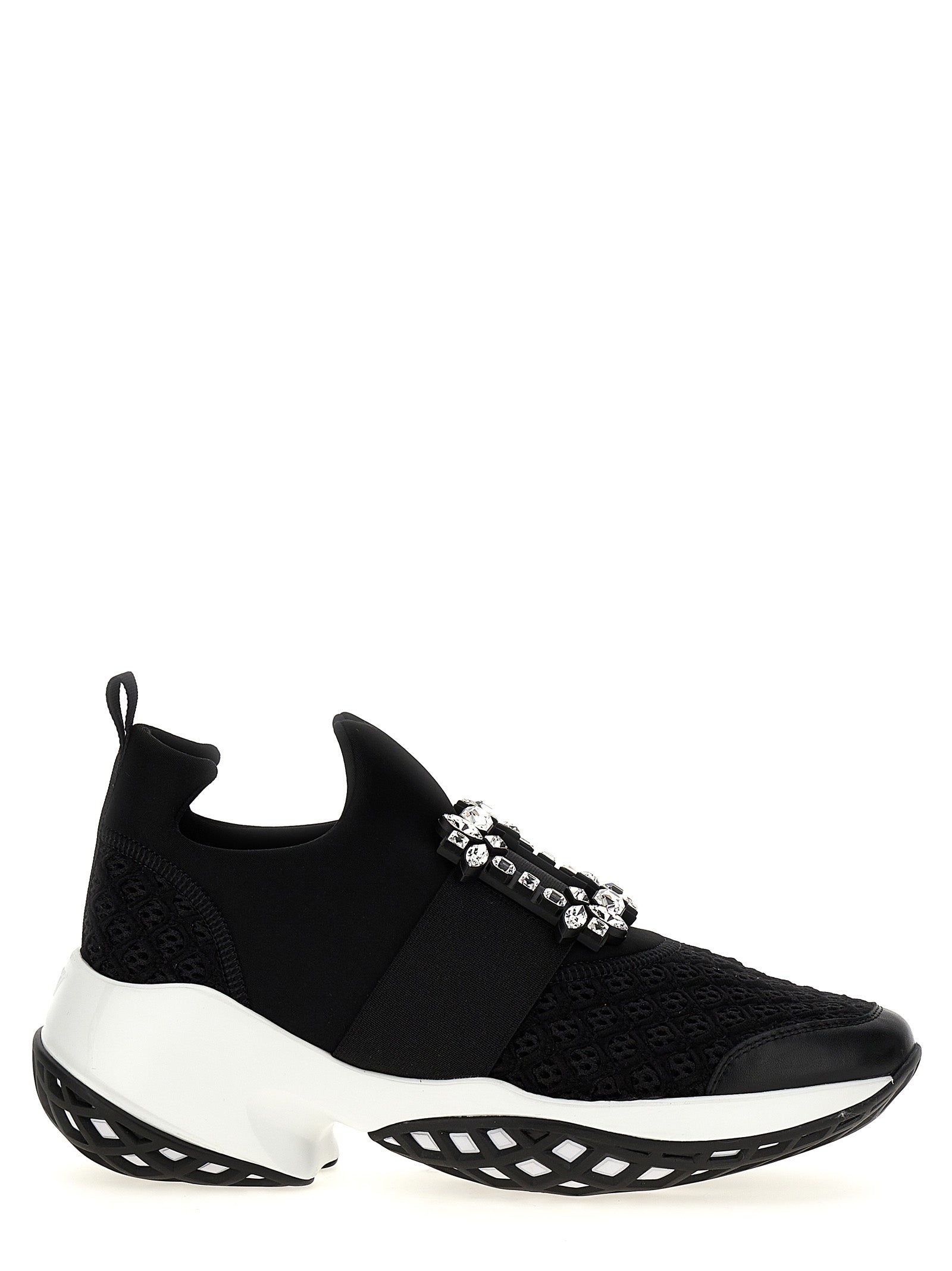 Athletic Sneakers Roger Vivier women polyester leather black & signature featuring a avant-garde Viv Women's Athletic Polyester Leather Sneakers design with a avant-garde athletic style for a refined finish.