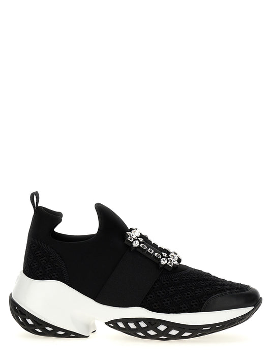 Athletic Sneakers Roger Vivier women polyester leather black & signature featuring a avant-garde Viv Women's Athletic Polyester Leather Sneakers design with a avant-garde athletic style for a refined finish.