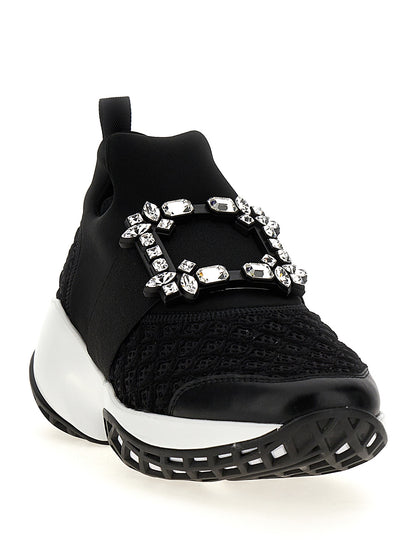 Athletic Sneakers by Roger Vivier for women in polyester leather black & signature features an timeless silhouette from the Viv Women's Athletic Polyester Leather Sneakers collection, showcasing a timeless athletic style for a timeless look.