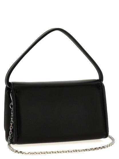 Micro Flap Handbag by Roger Vivier for women in polyester & lamb leather black features a signature silhouette, showcasing a secure flap & magnetic and signature with versatile shoulder-strap & handle for a sophisticated look.