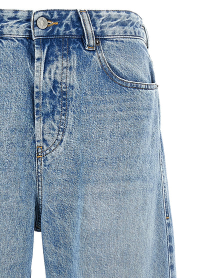Jeans by Diesel for women in denim cotton blue presents a refined pantology silhouette, artfully defined by a refined pantology relaxed-fit & wide, long, and a sophisticated low rise.