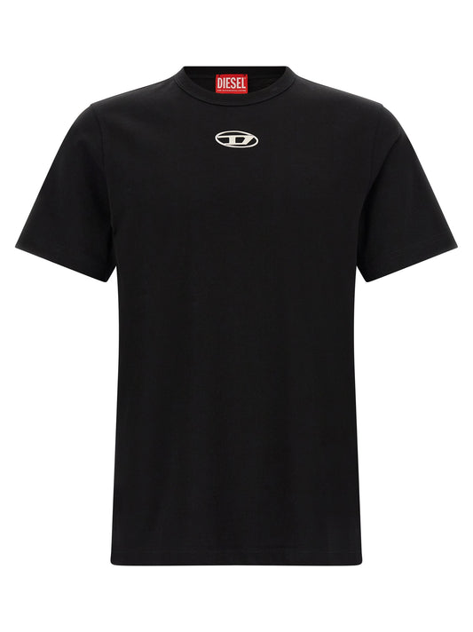 T-Shirt by Diesel for men in cotton black features an on trend silhouette, perfectly showcasing a on trend short-sleeve and crew neckline for an elevated aesthetic.