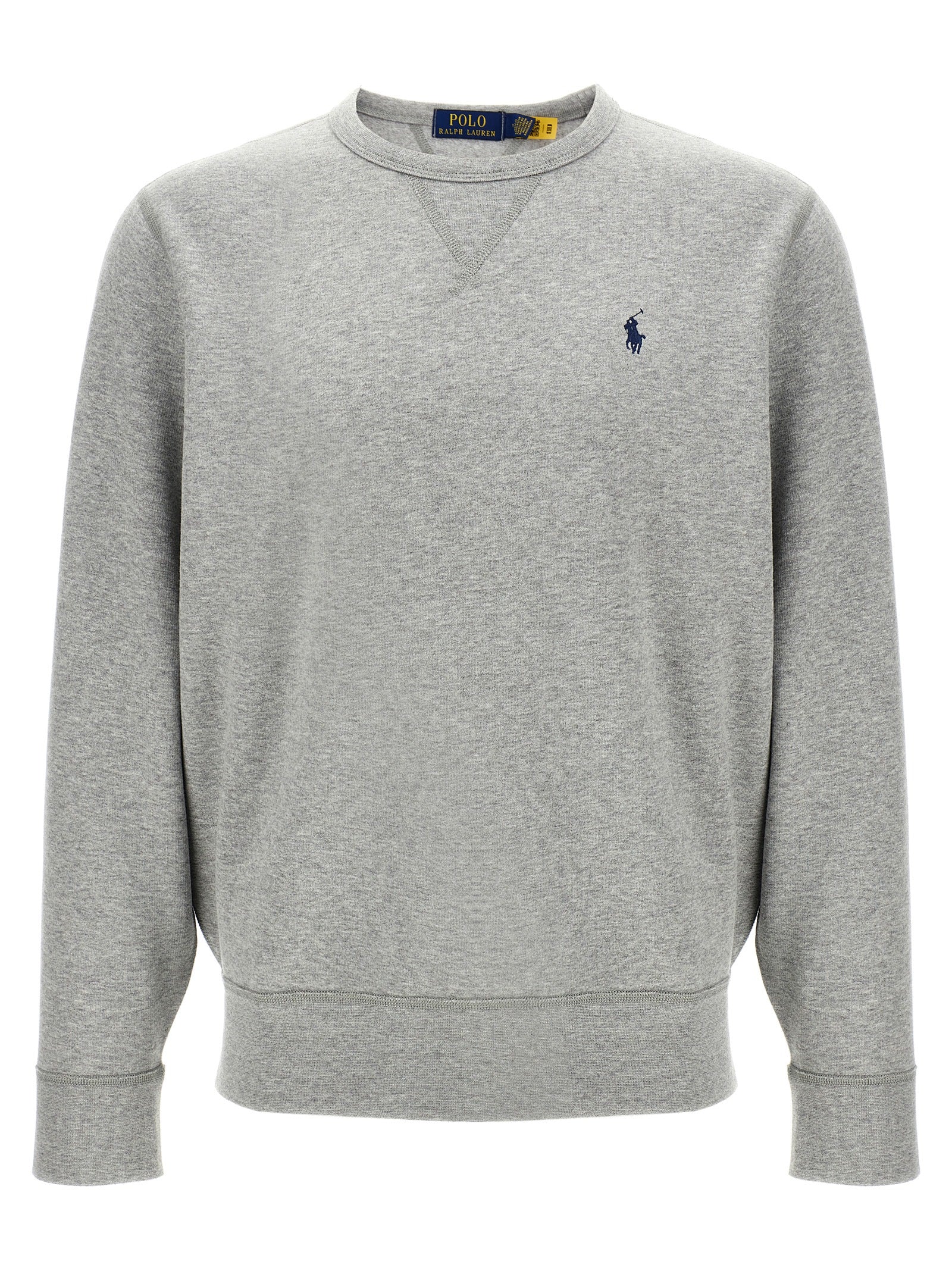 Sweatshirt by Polo Ralph Lauren for men in cotton polyester gray features a unrivaled silhouette with a refined crew neckline and unrivaled detailing for a sophisticated look.