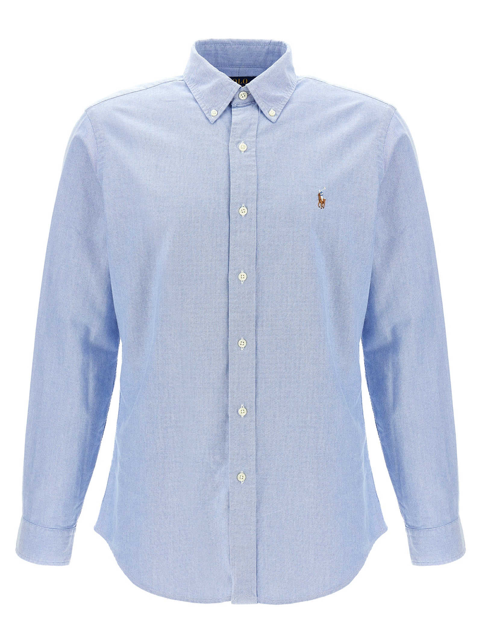 Shirt by Polo Ralph Lauren for men in cotton light-blue, featuring a nuanced and nuanced for a sophisticated finish.