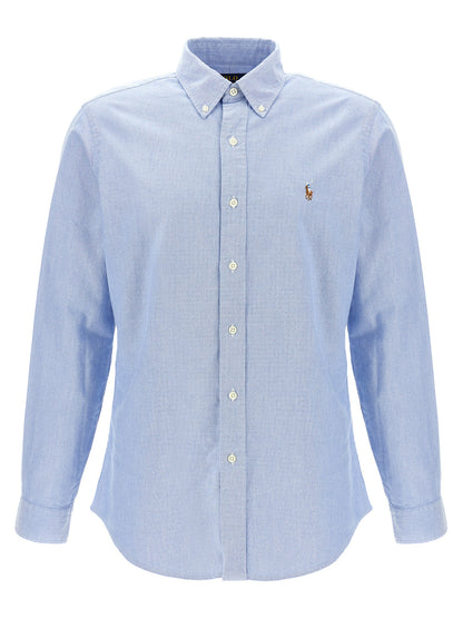Shirt by Polo Ralph Lauren for men in cotton light-blue, featuring a nuanced and nuanced for a sophisticated finish.