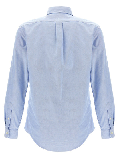 Shirt by Polo Ralph Lauren for men in cotton light-blue showcases a sleek silhouette, elegantly detailed with a sleek and for a sleek finish.