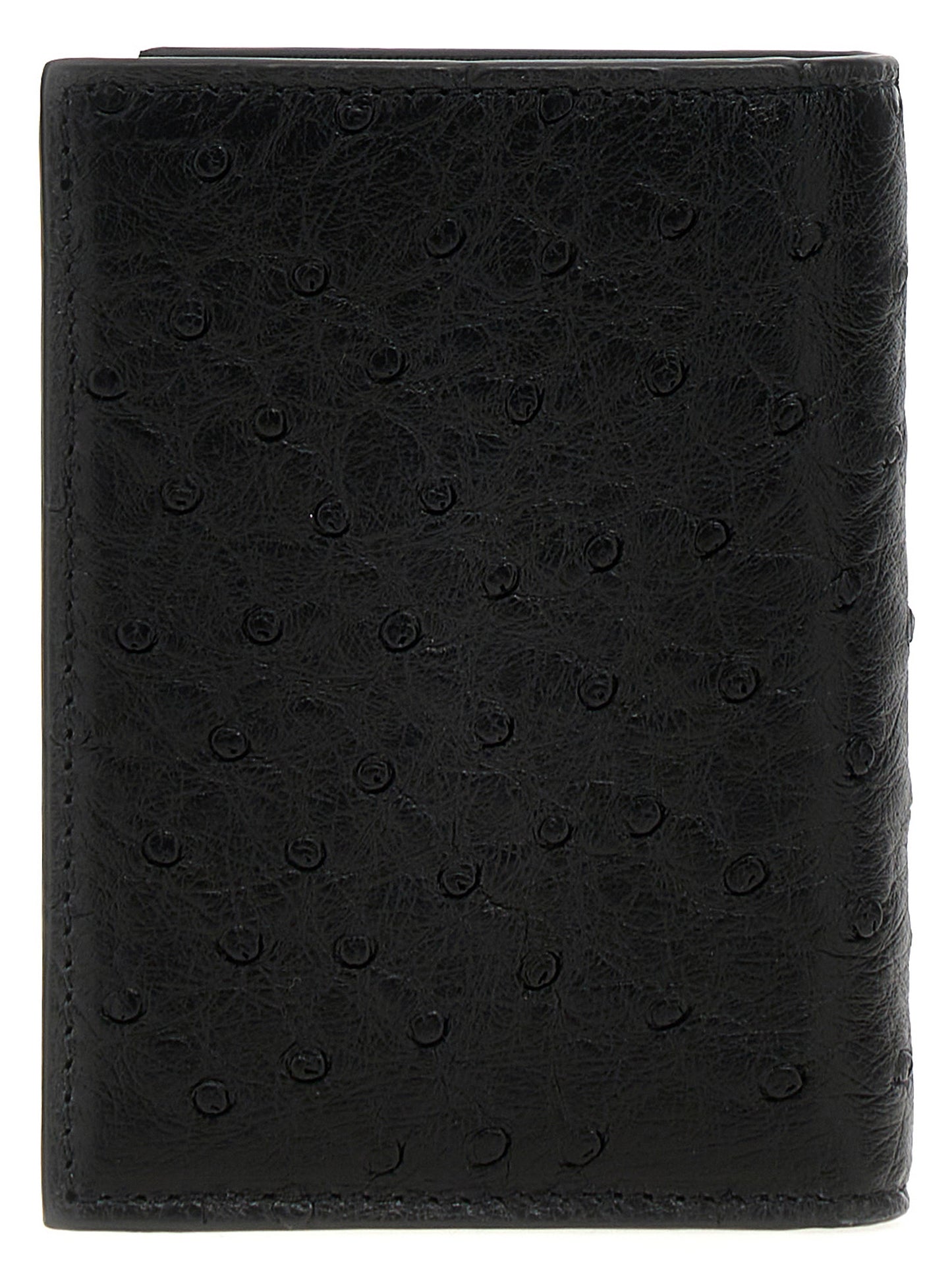 Cardholder Card Case by Valentino Garavani for men in ostrich leather black & signature features a refined silhouette, showcasing the elegant lines of the V Logo Ostrich Leather Cardholder Card Case alongside premium card-organization for a refined finish.