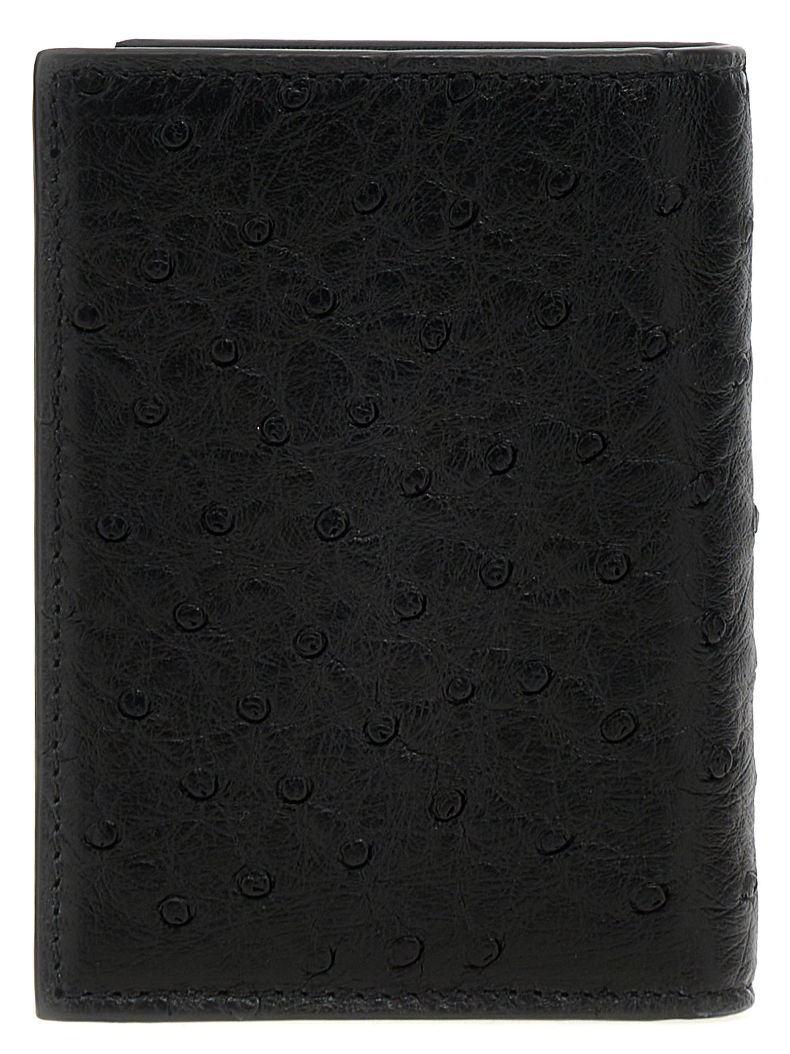 Cardholder Card Case by Valentino Garavani for men in ostrich leather black & signature features a refined silhouette, showcasing the elegant lines of the V Logo Ostrich Leather Cardholder Card Case alongside premium card-organization for a refined finish.
