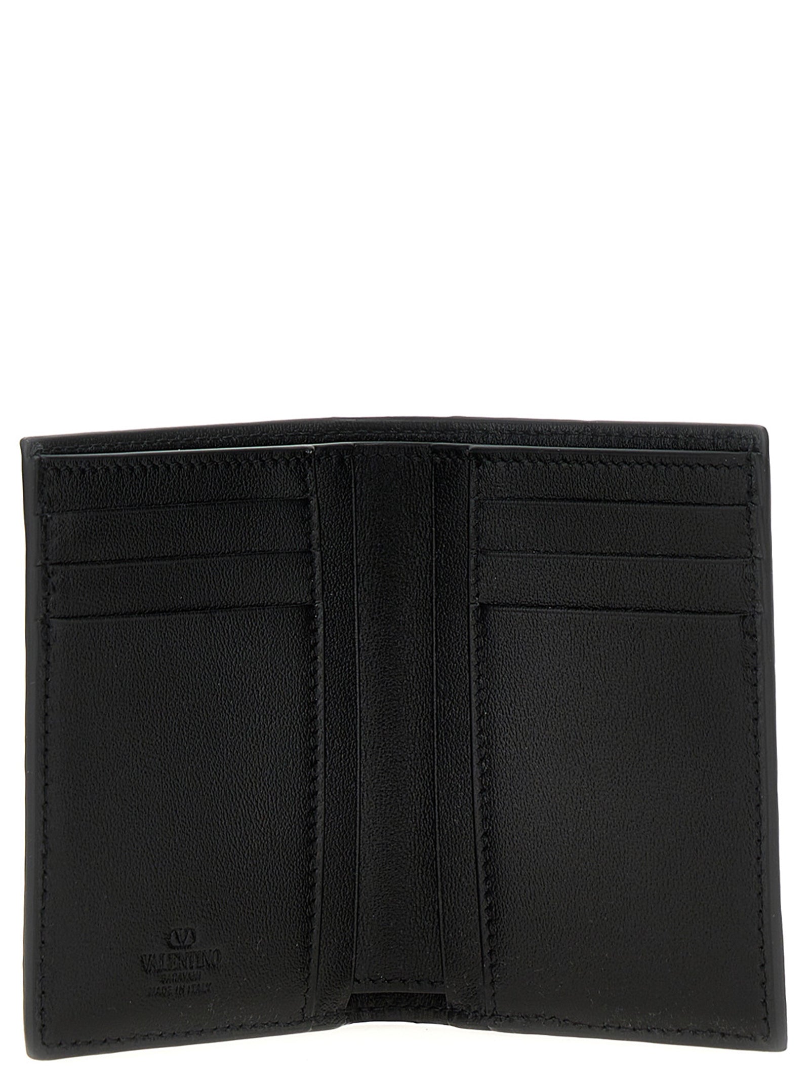 Cardholder Card Case by Valentino Garavani for men in ostrich leather black & signature features an meticulous design, elegantly showcasing the refined V Logo Ostrich Leather Cardholder Card Case aesthetic while integrating sophisticated card-organization.