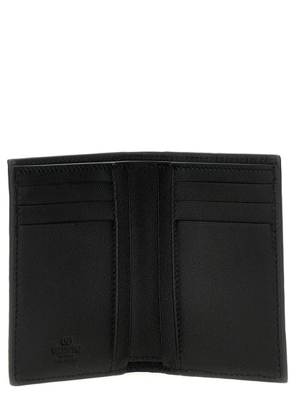 Cardholder Card Case by Valentino Garavani for men in ostrich leather black & signature features an meticulous design, elegantly showcasing the refined V Logo Ostrich Leather Cardholder Card Case aesthetic while integrating sophisticated card-organization.