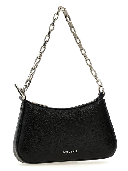 Mini Handbag by Alexander McQueen for women in lamb leather black features a refined silhouette, showcasing a secure zipper & hook, organized , and versatile handle for a refined finish.