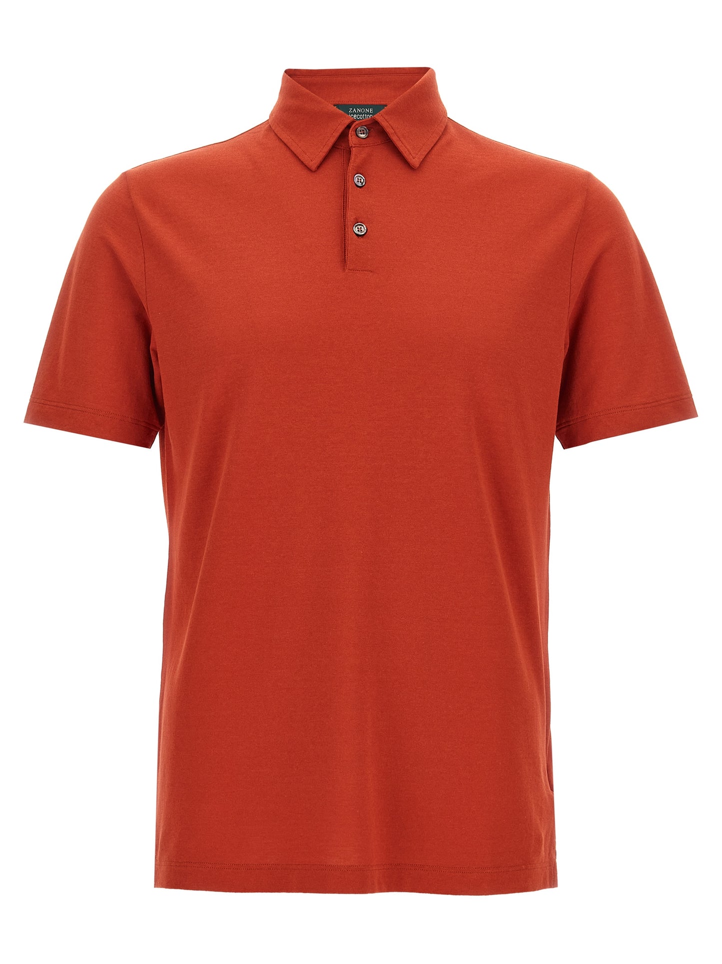 Polo Shirt by ZANONE for men in cotton orange presents a crisp silhouette, artfully detailed with a crisp short-sleeve and crisp .