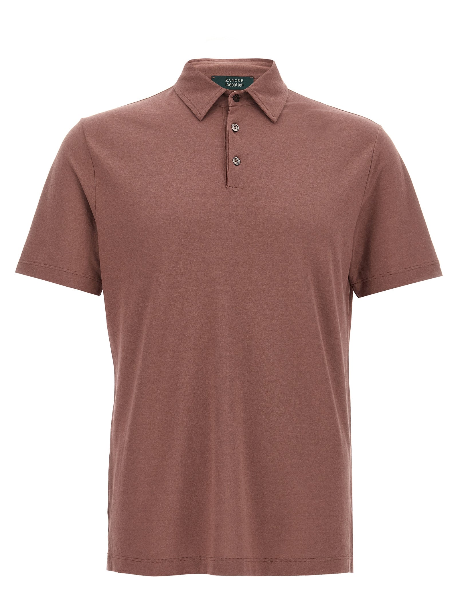 Polo Shirt by ZANONE for men in cotton brown presents a sleek silhouette, featuring a refined and short-sleeve for a sleek finish.