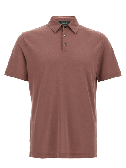 Polo Shirt by ZANONE for men in cotton brown presents a sleek silhouette, featuring a refined and short-sleeve for a sleek finish.