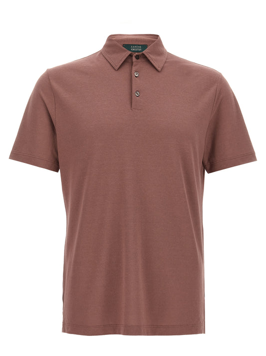 Polo Shirt by ZANONE for men in cotton brown presents a sleek silhouette, featuring a refined and short-sleeve for a sleek finish.