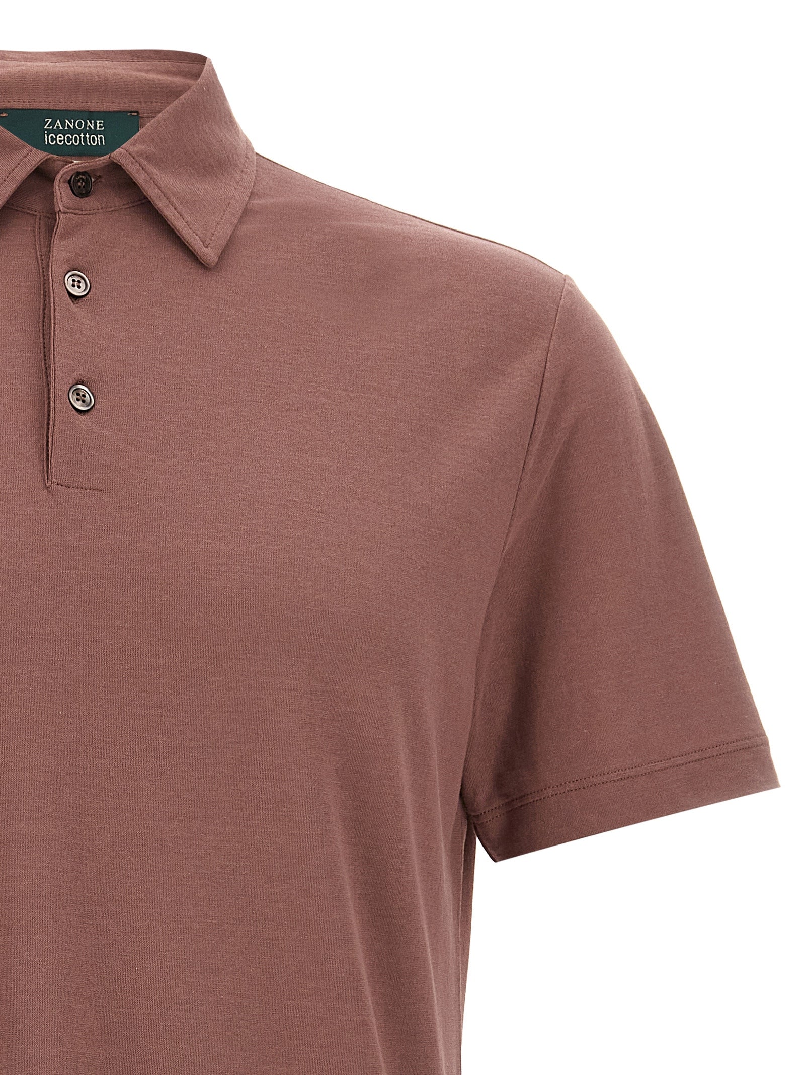 Polo Shirt by ZANONE for men in cotton brown showcases a sharp silhouette, detailed with a refined and sharp for a sophisticated finish.