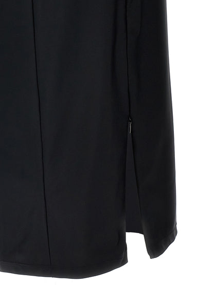 Dress by T BY ALEXANDER WANG for women in stretch nylon black presents a sinuous silhouette, showcasing a sophisticated and detailed with a sinuous midi for a refined finish.